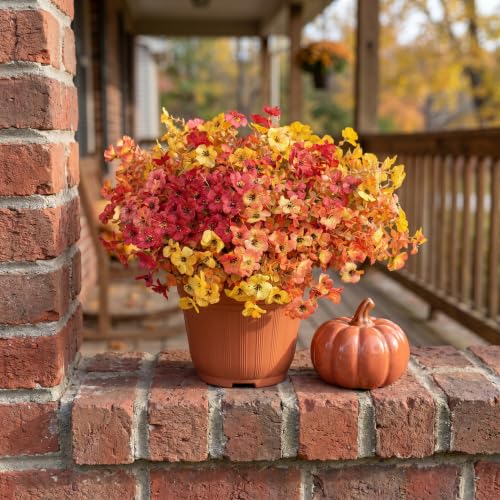 UJROQI Artificial Violet Mums Flowers for Autumn Outdoor Decor, 12-Stem Multi Pack Faux Fall Flowers for Front Porch, Patio, Garden & Large Planters, Fade Resistant Silk Fake Flowers - image 6