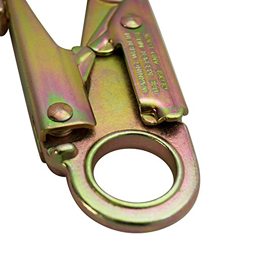 Image of Madaco Roof Construction Fall Protection Heavy Duty Industrial Safety Internal Shock Absorbing Pack 2FT Snap Hook Lanyard ANSI OSHA L-613-01