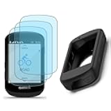 Screen Protector for Garmin Edge 530 Gps (3+1pack) and Silicone Case Cover,Tempered Glass Film Anti-Scratch High Definition Full Coverage Transparent