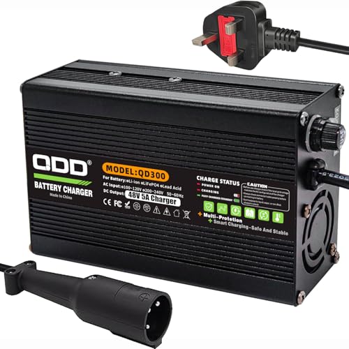 Chargeur de batterie au plomb 48V 5A pour voiturette Club Car à prise ronde 3 broches QDD