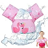 Brassards de Natation, Enfants Gilet de Flottement de Natation, Brassard Enfant, Aide à la Natation, Gilet Brassard Enfant, Gilet Piscine Enfant, pour Les Enfants de 2-6 Ans ou 14-25 kg (Flamant)