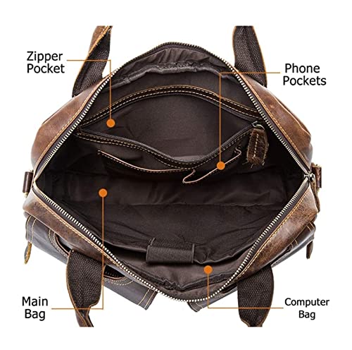 Vintage Leather Briefcase for Men Business Bag for 13,3 Inch Laptop Large A4 Folders Shoulder Bag for Office2