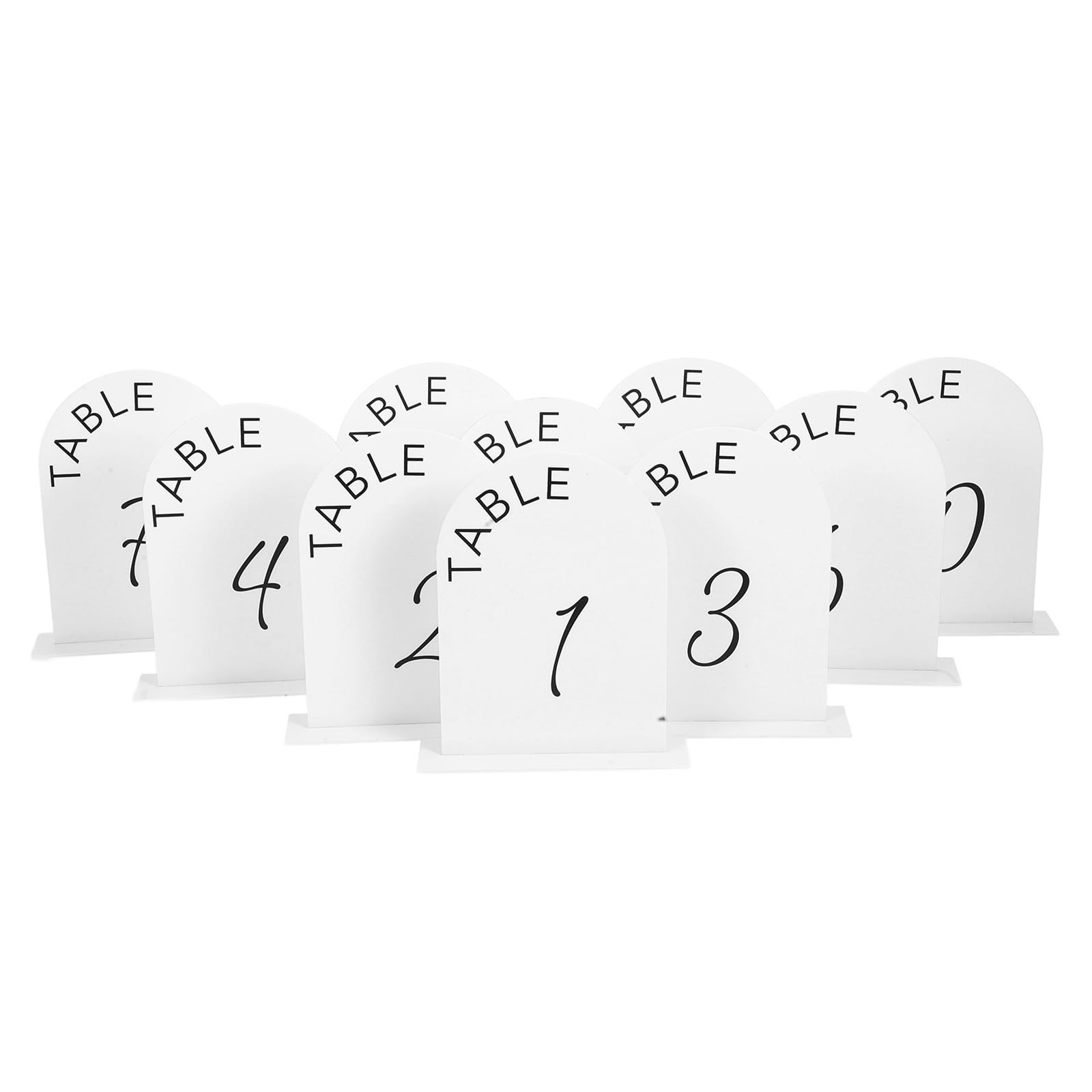 WSQHAO 10Pcs Table Numbers Frosted Arch Design Wedding Reception Seat Number Signs 1-10 Centerpiece for Restaurant
