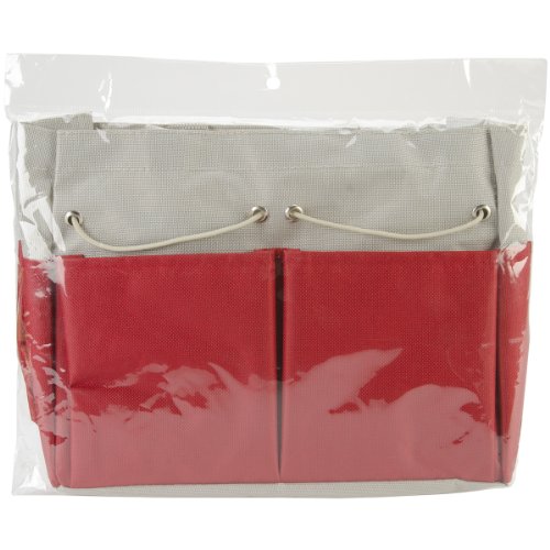 Allary Project Tote, 9.5 by 8.5 by 5-Inch, Red and Ecru
