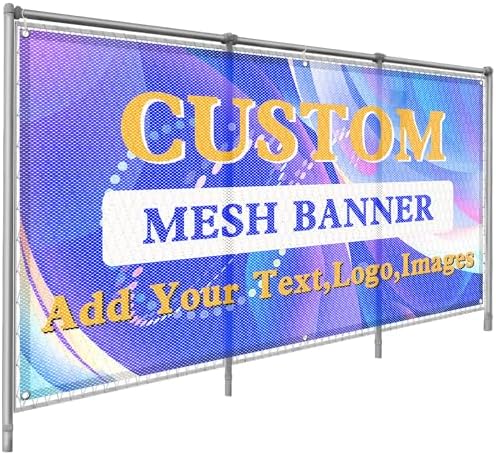 Custom Mesh Banners Outdoor with Logo Text for Business Sport Eve...