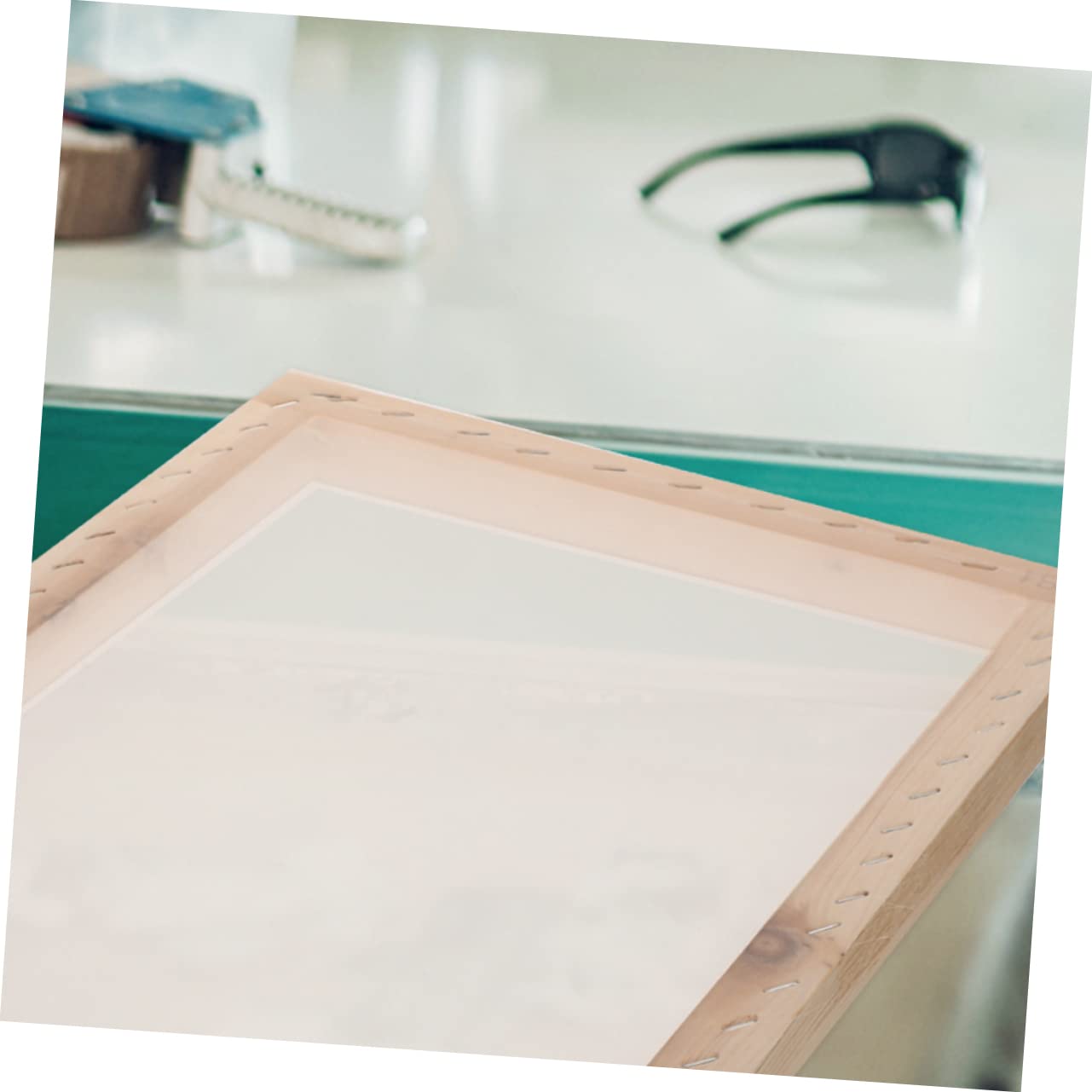 jojofuny Kit Raschietto in Legno per Serigrafia Manico in Legno + Gomma + Tessuto per Stampa Manuale e Grafica