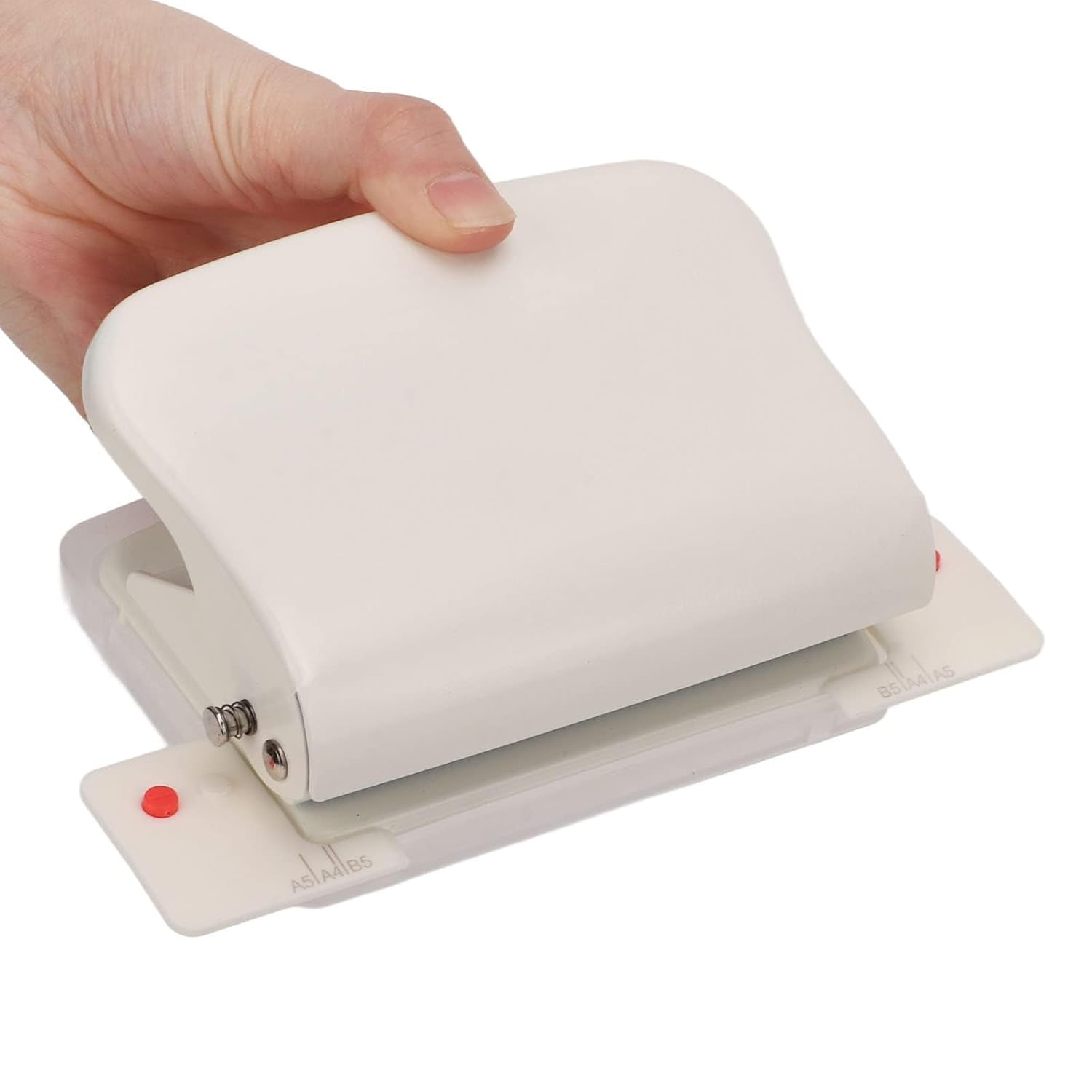 Heavy Duty Metal Hole Punch,10 Holes Handheld Paper Punch Desktop Hole Punch Home Office Supplies with 10 Sheet Punch Capacity(white)