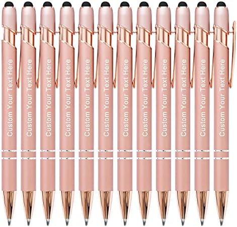 QNTYCT 96 Personalized Ballpoint Pens, 0.5mm Custom Engraved Ballpoint Pen with Name, Logo or Anniversary, Birthday, Graduation, Office Message - Black Ink Ballpoint Pen