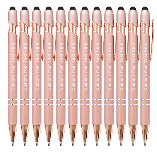 Qntyct 96 Personalized Ballpoint Pens, 0.5Mm Custom Engraved Ballpoint Pen With Name, Logo Or Anniversary, Birthday, Graduation, Office Message - Black Ink Ballpoint Pen #TOP15