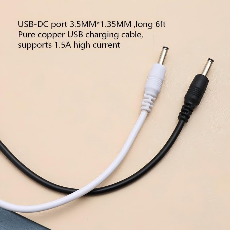 Image of 2 Park Charger Cord Replacement for Flawless Pedi, Electronic Pedicure Tool - USB to DC 3.5 * 1.35mm Barrel Cable 6 ft