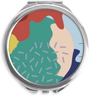 Color s Art Pattern Hand Compact Mirror Round Portable Pocket Glass