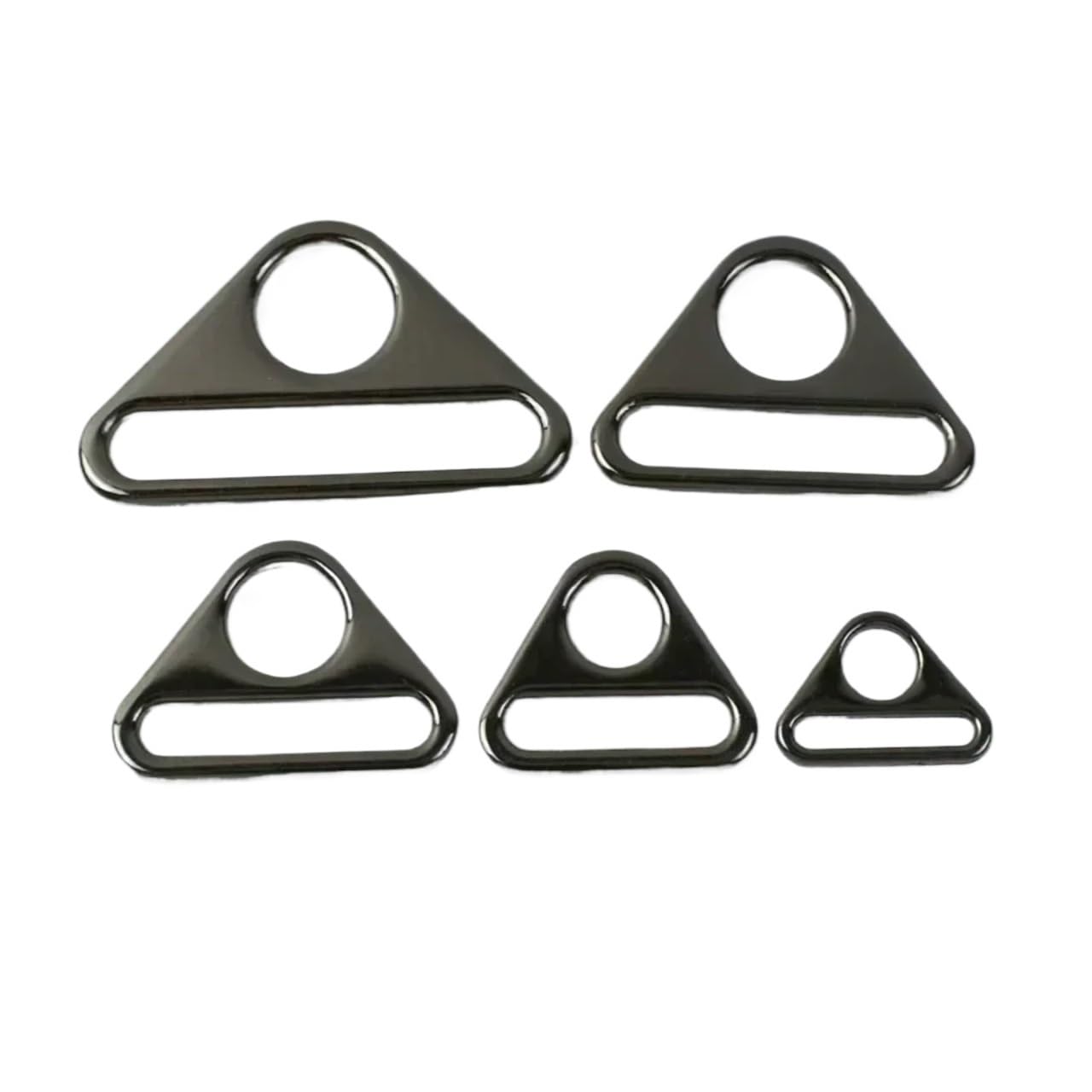 PVUVTNAHW 30Pcs 20-50mm Metal Buckles Triangle Adjust Belt Buckle Bag Strap Webbing Carabiner Clasp Bikini Metalic Ring(GunBlack,32mm)