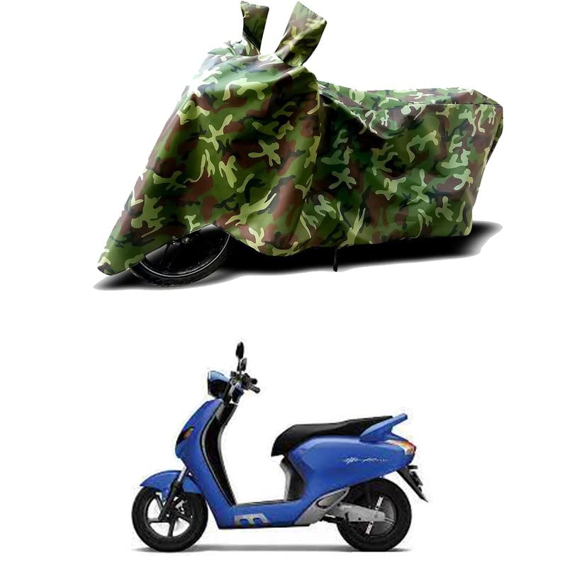 Image of 100% Water Resistant Full Bike Scooty Two Wheeler Body Cover Compatible for 22 Motors iFlow /UV-Rays /Heat Protection /Birds Dropping /Scratchproof /Dust Proof /Waterproof /All Varients[Green MJ]