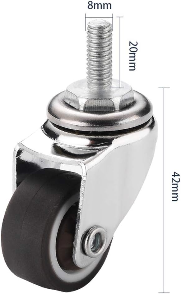 ALIAOFORZ Furniture Castors Wheels Castors Universal Office Chair Caster Replacement Wheels M8x20mm Threaded 360 Degree Rotatinchg Swivel Casters (Size : 1.25 inchch) (1 inchch) : Office Products