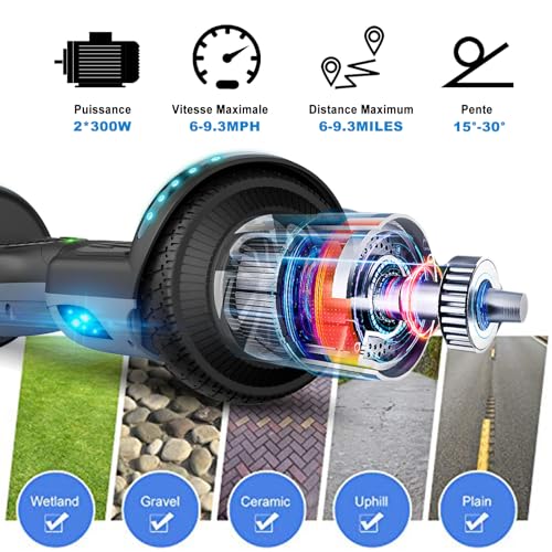 Image of LIEAGLE Self Balancing Scooter, 6.5 inch Self Balancing Scooter with Two Wheels LED Lights for Kids Adults