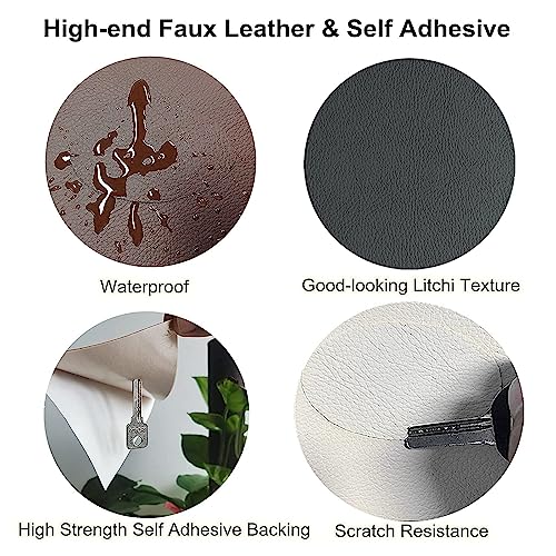 Image of QONETIC Pack of 2 Black Self-Adhesive Leather Repair Patch 30x60cm, Waterproof and Durable for Sofa, Couch, Furniture, Car Seats, Handbags, Jackets Quick Fix Anti-Scratch Upholstery Tape