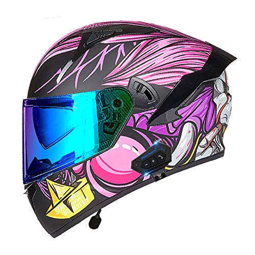 Casque de moto complet Bluetooth au design cool avec double visière