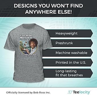 Bob Ross Make Mistakes Into Birds Official Licensed T-Shirt