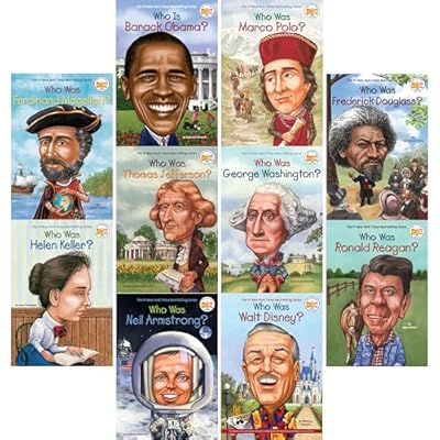 Who is (Who Was) series collection various ten book set. Harriet Tubman george washington ronald reagan walt disney hellen keller barack obama