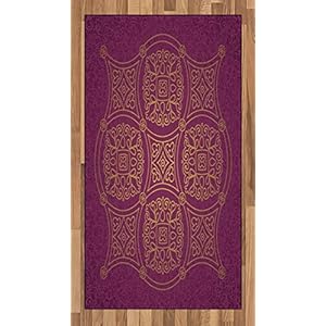 ABAKUHAUS Purple Mandala Tapijt, Perzische Sierlijke, vlak Geweven Vloerkleed voor Woonkamer, Slaapkamer, Eetkamer, 80 x…