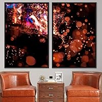 2 Piece Framed Canvas Wall Art Bokeh Splash Canvas Prints Home Artwork Decoration for Living Room,Bedroom - 16