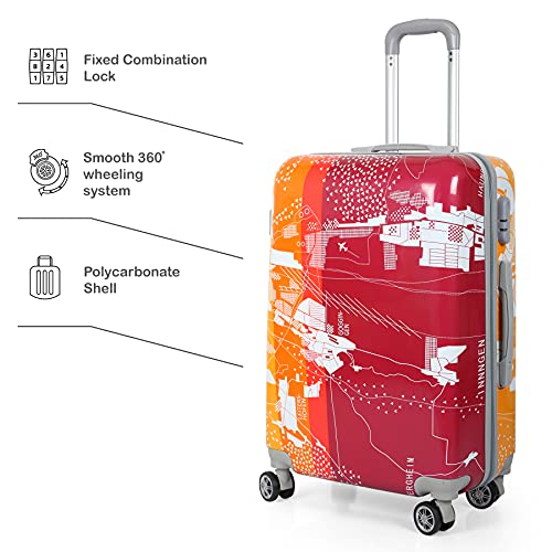 Image of Polo Class 2Pc Set Travel Trolley Bag (20 /28 inch) - Orange