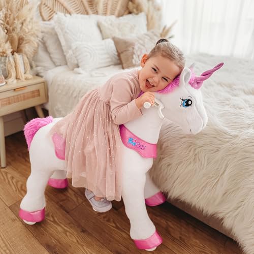 PonyCycle Ride on Unicorn Ride on Toys for Girls Riding Pink Unicorn Rocking Horse Essential Model E (with Brake/ 30