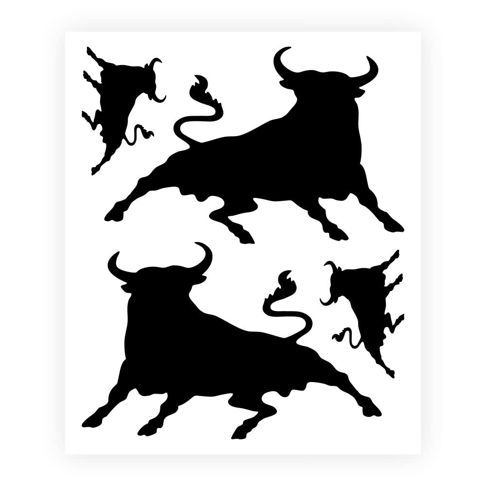 Quattroerre Supershaped Die-Cut Bulls for Car, Black, 14 x 16 cm