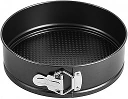 LUPATDY Tortiera Apribile Rotonda 22 cm – Stampo per Torte a Cerniera con Rivestimento Antiaderente, in Acciaio al Carbonio, Ideale per Cheesecake e Dolci da Forno