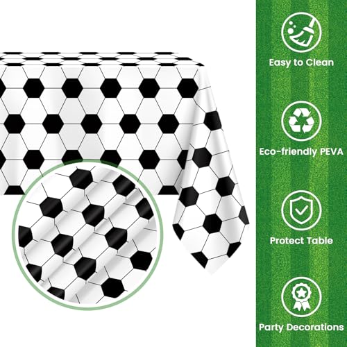 Image of Mulbozy 2 Pcs Soccer Tablecloths, Soccer Birthday Party, Sports Theme