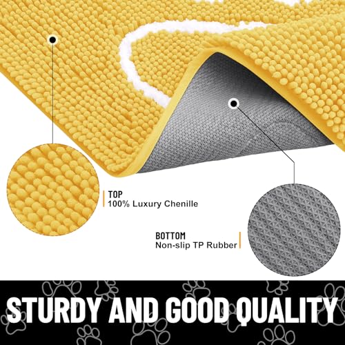 image for Smiry Dog Door Mat for Muddy Paws, Absorbent Dirt Trapper Non Slip Qui
