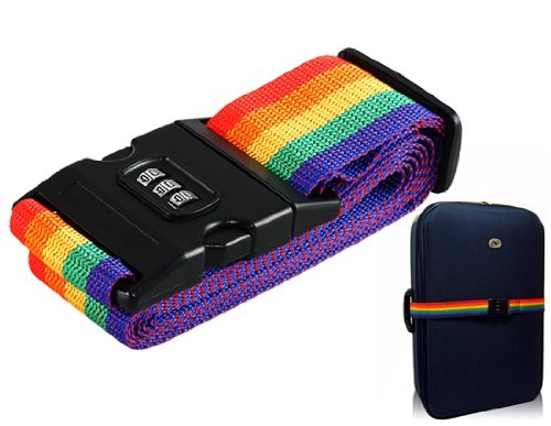 CJSJ 3-Digit Colorful Striped Luggage Strap Lock