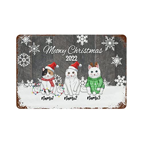 Panneau de Noël personnalisé avec chats de 30,5 x 45,7 cm - 2