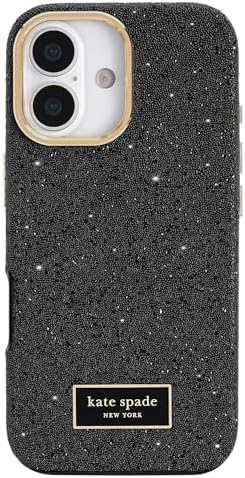 kate spade new york iPhone 17 Case – Compatible with MagSafe – Designer Phone Case – Crystal Pave Nightfall