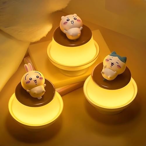 ハチワレ/うさぎ 4段階調光 タッチセンサー ちいかわ常夜灯 タイマ設定 USB充電式 夜間ライト 間接照明 ベッドサイドランプ 子供部屋 かわいい 癒し 枕元 寝室用 出産祝い 誕生日 クリスマス プレゼント LEDランプ 寝室用 子供 誕生日 プレゼント (ちいかわ) [並行輸入品]のサムネイル