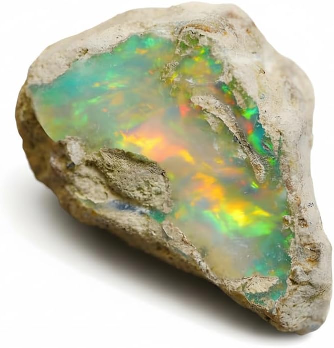 AAAA+ Natural Ethiopian Welo Opal Rough Stone (2ct - 13ct Pcs) – Ultra Fire Striking Raw Crystal | Handpicked Opal Rock for Jewelry Making | October Birthstone Gemstone