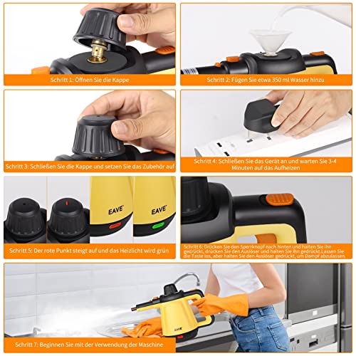EAVE-Limpiador-a-vapor-multifuncion-450-ml-Limpiador-Vapor-PortaTil-1200-W-10-en-1-juego-de-limpiador-a-vapor-para-coche-tapiceria-sofa-casa-bano-cocina-limpieza-de-superficies