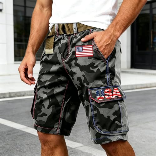 Pantalones cortos cargo gráficos tallas grandes cómodos evitan rozaduras uso diario 3