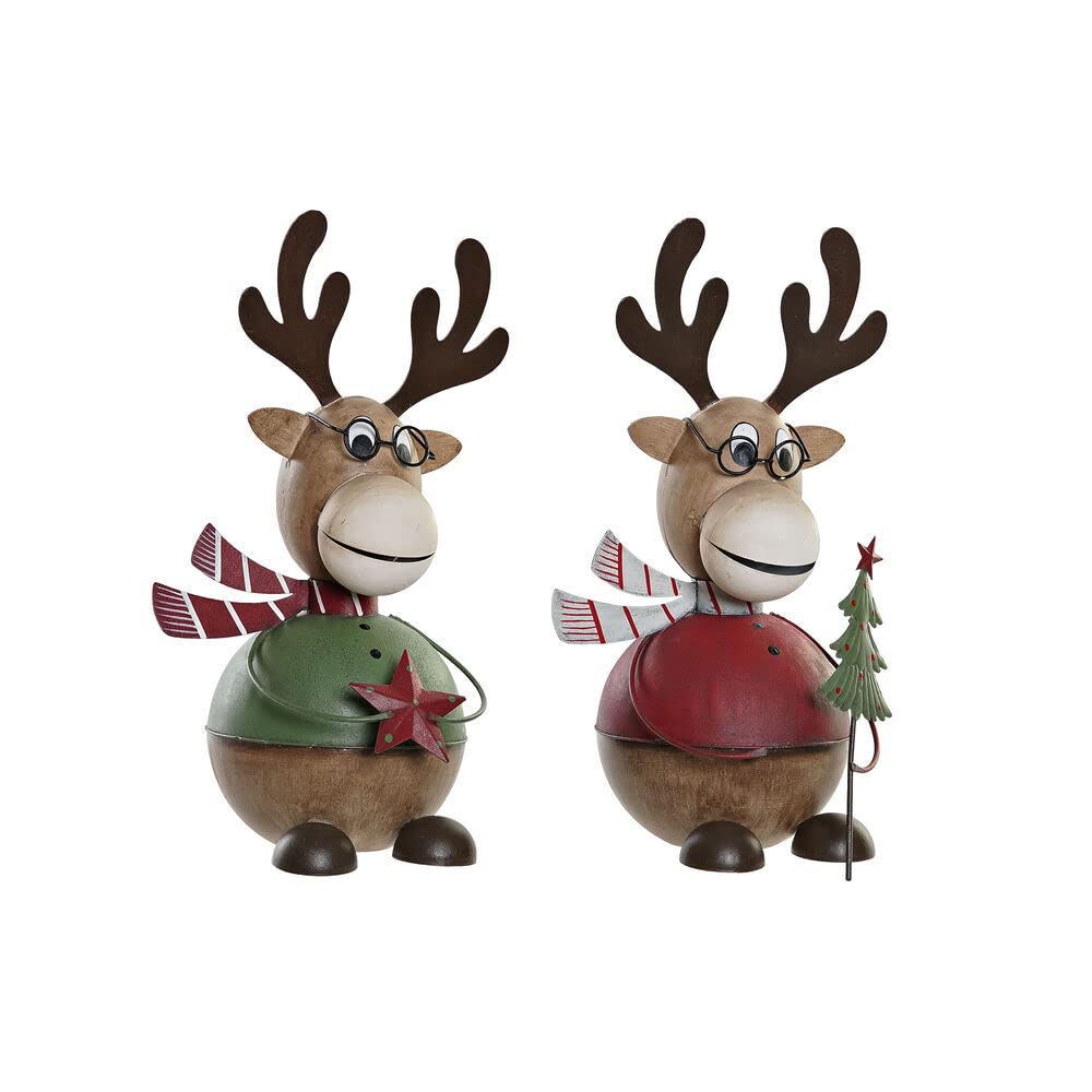 Reno de Noël déco métal stable incassable pour maison avec enfants DKD
