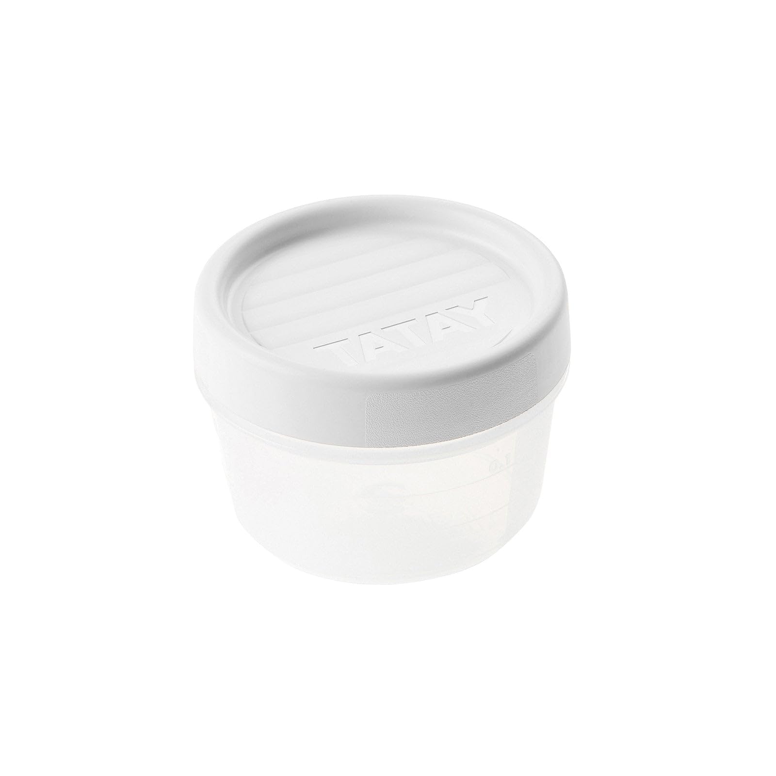 TATAY-Contenitore per alimenti con chiusura a vite, rotonda, 0,4 L, in plastica, 8,5 x 8,5 x 11,5 cm, Plastica, bianco, 0.4L