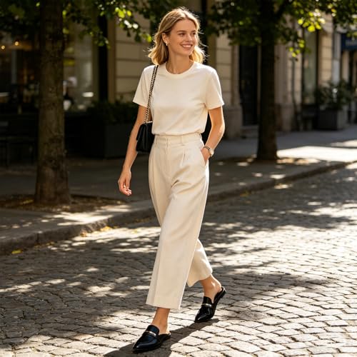 Image of MUSSHOE Mules for Women - Suede Slip On Backless Loafers with Cushioned Insole and Non-Slip Sole, Pointed Toe Flats for Office Work Business Casual
