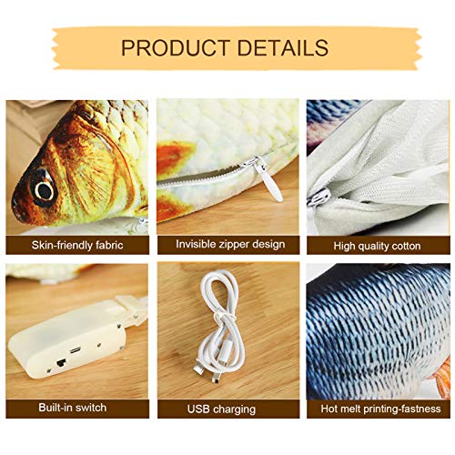 Simulação de salto elétrico Adaskala peixe gato brinquedo mordidas mastigar animal de estimação inte