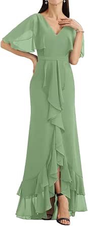 Vestidos Modernos AsiméTricos Para Damas De Honor Junior Con Cuello De Capa Uva main image 0