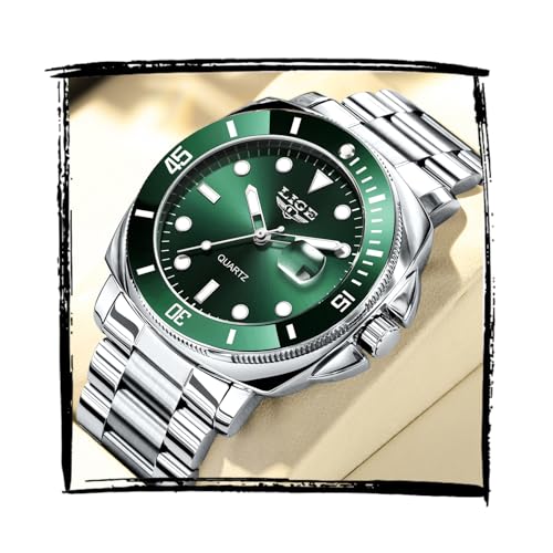 Image of LIGE Mens Roulette Wheel Watches Casino Themed Quartz Analog Watch 3ATM Waterproof Glowing Man Wrist Watches
