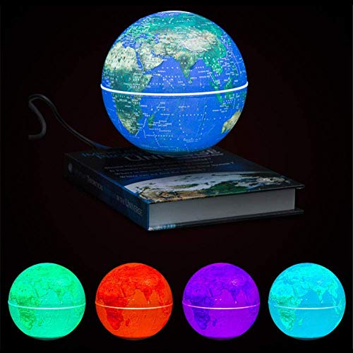 BUDBYU Ornamento de Globos del Mundo  de levitación magnética de 6 Pulgadas