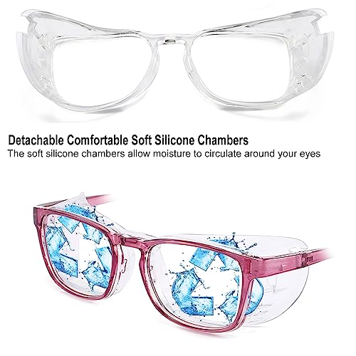 cosycare Óculos hidratantes para olhos secos com câmaras de umidade de silicone macio e almofada de