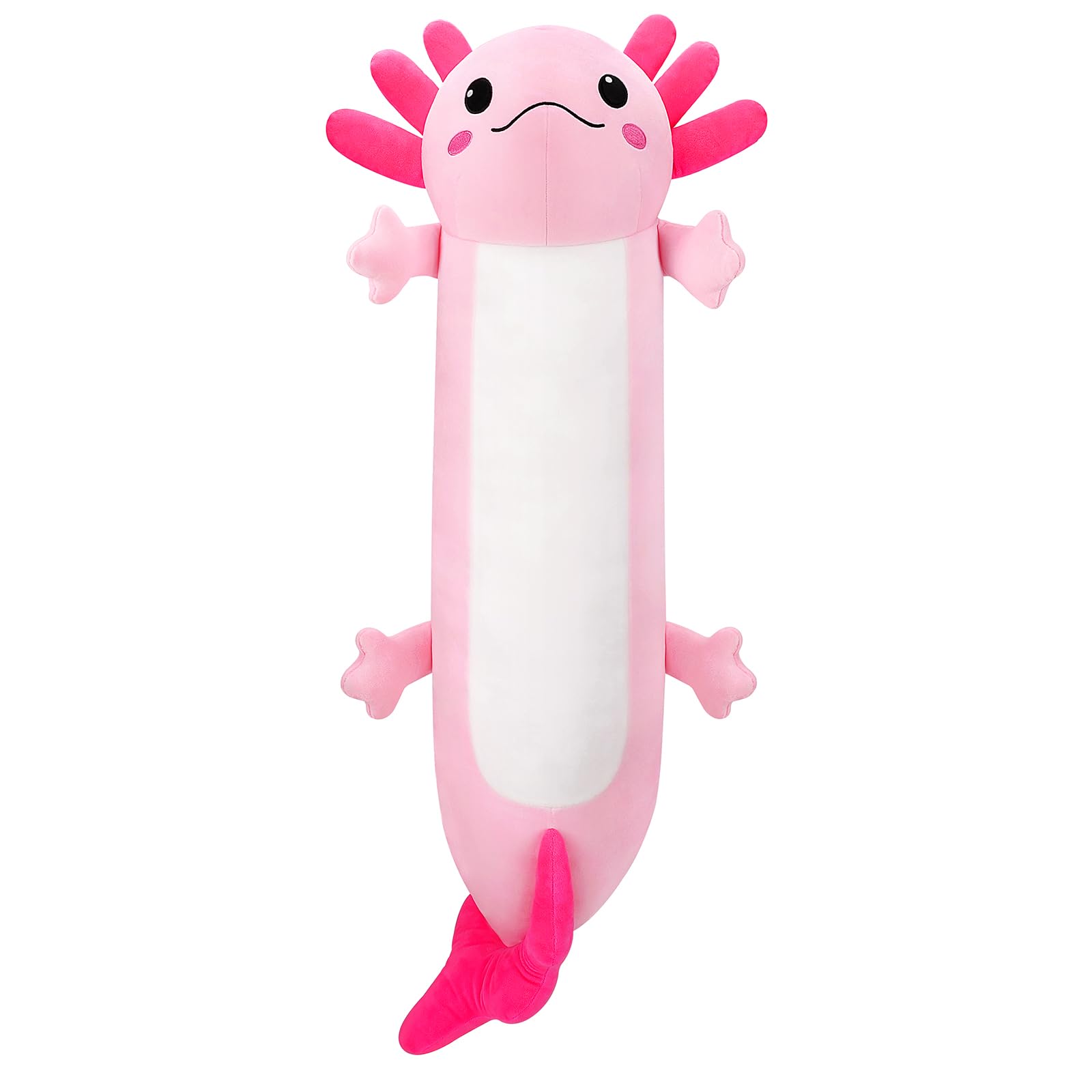 Auspicious beginning 39.76” Axolotl Toy 2.54lb Long Animal Plush Weighted Large Axolotl Plush Pillow Giant Stuffed Animal Weighted Plushie Cuddly Toy Hugging Pillow Cute Toy Gift For Unisex BD Xmas