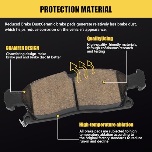 Image of D1455 Front Ceramic Brake Pads Kit Fit For Dodge Durango 2011-2016, For Jeep Grand Cherokee 2011-2016, For Jeep Grand Cherokee 2021