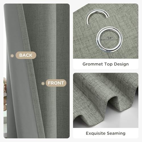 Image of Joydeco Room Divider Curtain for Bedroom,1 Panel Grommet Patio Sliding Door Curtain,Total Privacy Room Divider for Living Room(W70 x L96 inch,Grey)