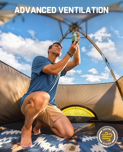 FanttikOutdoor Zeta C4 Camping Tent, 4 Person Instant Dome Tent, Easy Setup in 60s, Portable Waterproof Cabin Tent with Pre-Attached Poles & Air Vent, Ideal for Camping, Hiking, Backyard - Image 4